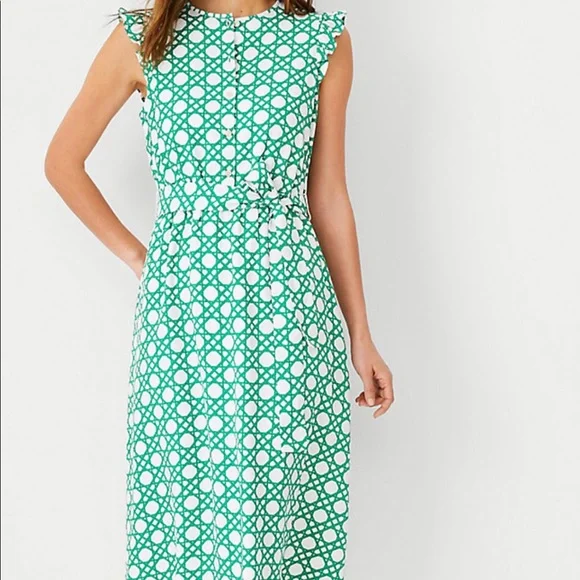 green emerald velvet dress Anne Dress Olive Branch/Lemon (cream ground) – The Coast Brand main image 1